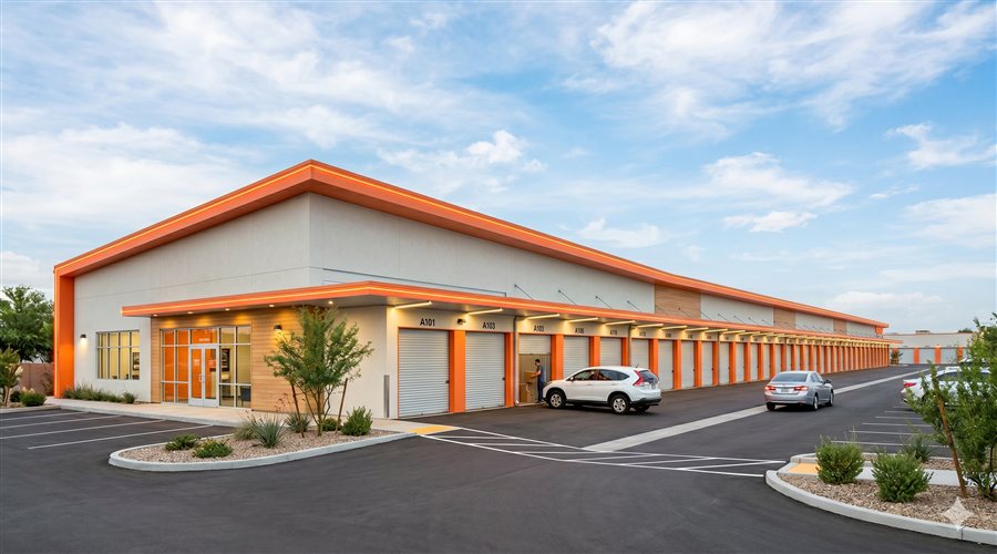 Single story self storage facility